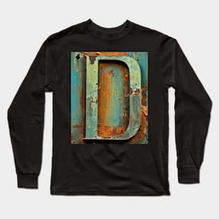 Rusty Letter "D" Monogram D initial Long Sleeve T-Shirt